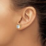 14k 6 carat Lab Grown Diamond VS/SI+ G+ Round Complete Four Prong Heavyweight Stud Earrings - Image 3