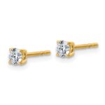14k 1/3 carat Certified Lab Grown Diamond VS+ F+ Round Complete Four Prong Lightweight Stud Earrings - Image 2
