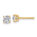 14k 5/8 carat Lab Grown Diamond VS+ F+ Round Complete Four Prong Lightweight Stud Earrings