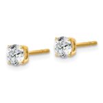 14k 3/4 carat Lab Grown Diamond VS/SI+ G+ Round Complete Four Prong Lightweight Stud Earrings - Image 2