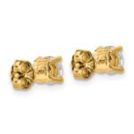 14k 1 carat Lab Grown Diamond VS+ F+ Round Complete Four Prong Lightweight Stud Earrings - Image 3