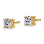 14k 1 1/2 carat Lab Grown Diamond VS/SI+ G+ Round Complete Four Prong Lightweight Stud Earrings - Image 2