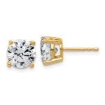 14k 4 carat Lab Grown Diamond VS/SI+ G+ Round Complete Four Prong Lightweight Stud Earrings