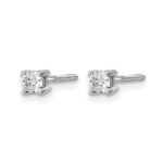 14k White Gold 1/5 carat Certified Lab Grown Diamond VS+ F+ Round Complete Four Prong Screwback Heavyweight Stud Earrings - Image 2