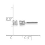 14k White Gold 1/5 carat Certified Lab Grown Diamond VS+ F+ Round Complete Four Prong Screwback Heavyweight Stud Earrings - Image 5