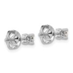 14k White Gold 1/4 carat Lab Grown Diamond VS+ F+ Round Complete Four Prong Screwback Heavyweight Stud Earrings - Image 4