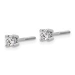 Platinum 1/3 carat Certified Lab Grown Diamond VS+ F+ Round Complete Four Prong Screwback Stud Earrings - Image 2