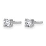 14k White Gold 1/3 carat Certified Lab Grown Diamond VS+ F+ Round Complete Four Prong Screwback Heavyweight Stud Earrings - Image 2