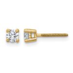 14k 1/3 carat Lab Grown Diamond VS/SI+ G+ Round Complete Four Prong Screwback Heavyweight Stud Earrings