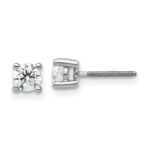18k White Gold 1/2 carat Lab Grown Diamond VS+ F+ Round Complete Four Prong Screwback Stud Earrings