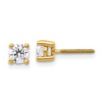 18k 1/2 carat Certified Lab Grown Diamond VS+ F+ Round Complete Four Prong Screwback Stud Earrings
