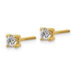 18k 1/2 carat Lab Grown Diamond VS+ F+ Round Complete Four Prong Screwback Stud Earrings - Image 2