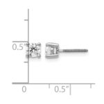 14k White Gold 1/2 carat Lab Grown Diamond VS+ F+ Round Complete Four Prong Screwback Heavyweight Stud Earrings - Image 5