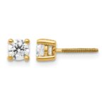 14k 1/2 carat Lab Grown Diamond VS/SI+ G+ Round Complete Four Prong Screwback Heavyweight Stud Earrings