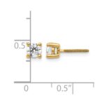 14k 1/2 carat Certified Lab Grown Diamond VS/SI+ G+ Round Complete Four Prong Screwback Heavyweight Stud Earrings - Image 5
