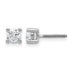 14k White Gold 5/8 carat Lab Grown Diamond VS+ F+ Round Complete Four Prong Screwback Heavyweight Stud Earrings