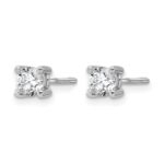 14k White Gold 5/8 carat Lab Grown Diamond VS+ F+ Round Complete Four Prong Screwback Heavyweight Stud Earrings - Image 2