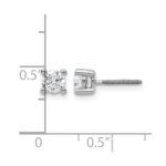 14k White Gold 5/8 carat Lab Grown Diamond VS+ F+ Round Complete Four Prong Screwback Heavyweight Stud Earrings - Image 4