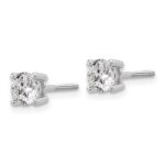 18k White Gold 1 carat Lab Grown Diamond VS+ F+ Round Complete Four Prong Screwback Stud Earrings - Image 2