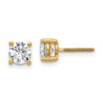 18k 1 carat Lab Grown Diamond VS+ F+ Round Complete Four Prong Screwback Stud Earrings