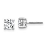 Platinum 1 carat Certified Lab Grown Diamond VS+ F+ Round Complete Four Prong Screwback Stud Earrings