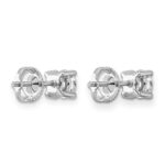 14k White Gold 1 carat Lab Grown Diamond VS+ F+ Round Complete Four Prong Screwback Heavyweight Stud Earrings - Image 4