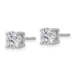 18k White Gold 1/2 carat Lab Grown Diamond VS+ F+ Round Complete Four Prong Screwback Stud Earrings - Image 2