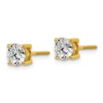 18k 1/2 carat Lab Grown Diamond VS+ F+ Round Complete Four Prong Screwback Stud Earrings - Image 2