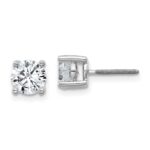 Platinum 1 1/2 carat Certified Lab Grown Diamond VS+ F+ Round Complete Four Prong Screwback Stud Earrings