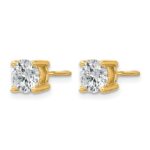 14k 1 1/2 carat Certified Lab Grown Diamond VS/SI+ G+ Round Complete Four Prong Screwback Heavyweight Stud Earrings - Image 2