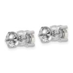 18k White Gold 3 carat Certified Lab Grown Diamond VS+ F+ Round Complete Four Prong Screwback Stud Earrings - Image 3