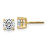 18k 2 carat Certified Lab Grown Diamond VS+ F+ Round Complete Four Prong Screwback Stud Earrings