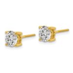 18k 3 carat Certified Lab Grown Diamond VS+ F+ Round Complete Four Prong Screwback Stud Earrings - Image 2