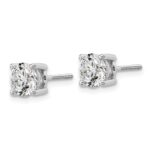 Platinum 3 carat Certified Lab Grown Diamond VS+ F+ Round Complete Four Prong Screwback Stud Earrings - Image 2