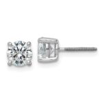 Platinum 2 1/2 carat Lab Grown Diamond VS+ F+ Round Complete Four Prong Screwback Stud Earrings