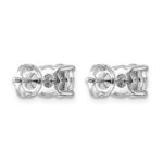 14k White Gold 2 carat Lab Grown Diamond VS+ F+ Round Complete Four Prong Screwback Heavyweight Stud Earrings - Image 4