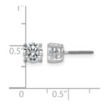 14k White Gold 3 carat Certified Lab Grown Diamond VS+ F+ Round Complete Four Prong Screwback Heavyweight Stud Earrings - Image 5