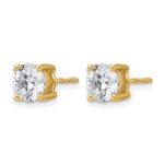 14k 5 carat Certified Lab Grown Diamond VS/SI+ G+ Round Complete Four Prong Screwback Heavyweight Stud Earrings - Image 2