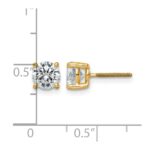 14k 4 carat Certified Lab Grown Diamond VS/SI+ G+ Round Complete Four Prong Screwback Heavyweight Stud Earrings - Image 4