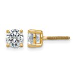 14k 3 carat Lab Grown Diamond VS/SI+ G+ Round Complete Four Prong Screwback Heavyweight Stud Earrings