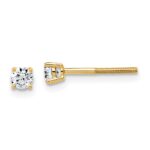 14k 1/4 carat Lab Grown Diamond VS+ F+ Round Complete Four Prong Lightweight Screwback Stud Earrings