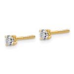 14k 1/4 carat Lab Grown Diamond VS+ F+ Round Complete Four Prong Lightweight Screwback Stud Earrings - Image 2