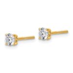 14k 1/2 carat Lab Grown Diamond VS+ F+ Round Complete Four Prong Lightweight Screwback Stud Earrings - Image 2