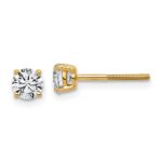 14k 5/8 carat Lab Grown Diamond VS/SI+ G+ Round Complete Four Prong Lightweight Screwback Stud Earrings