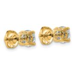 14k 1 1/2 carat Lab Grown Diamond VS+ F+ Round Complete Four Prong Lightweight Screwback Stud Earrings - Image 3