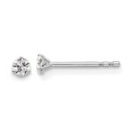 18k White Gold 1/10 carat Lab Grown Diamond VS+ F+ Round Complete Three Prong Stud Earrings