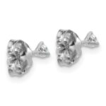 14k White Gold 1/10 carat Lab Grown Diamond VS+ F+ Round Complete Three Prong Stud Earrings - Image 5