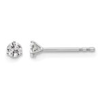 14k White Gold 1/6 carat Lab Grown Diamond VS/SI+ G+ Round Complete Three Prong Stud Earrings
