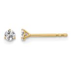 14k 1/6 carat Lab Grown Diamond VS/SI+ G+ Round Complete Three Prong Stud Earrings