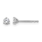 14k White Gold 1/5 carat Lab Grown Diamond VS/SI+ G+ Round Complete Three Prong Stud Earrings